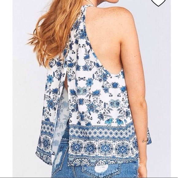 Show Me Your Mumu Blue Floral Salsa Casablanca Selena Maxi Skirt Crop Top Set XS - Picture 6 of 16